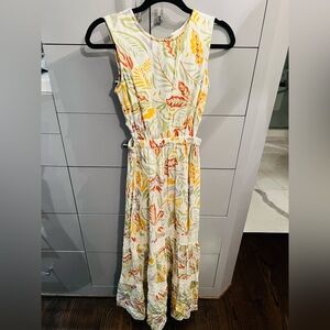 LINEN SIDE CUT OUT LONG MAXI SUN DRESS